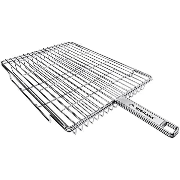 Stainless Steel Wire Grid Double Turbot Grill Basket -- 1.6" Height