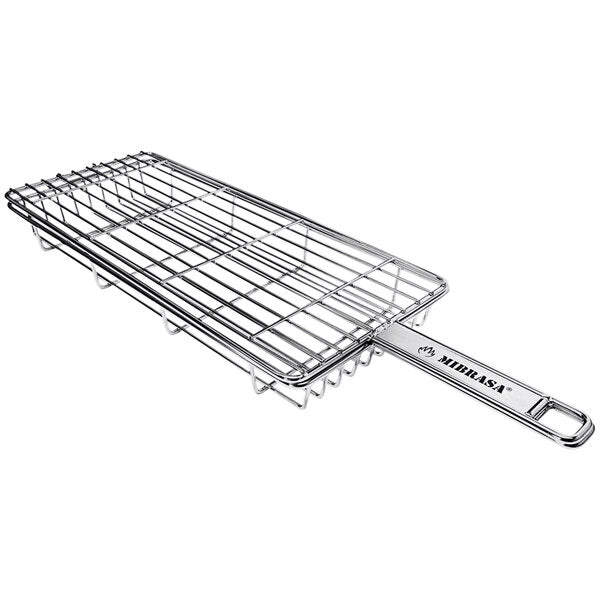 Stainless Steel Wire Long Double Grill Basket -- 1.6" Height