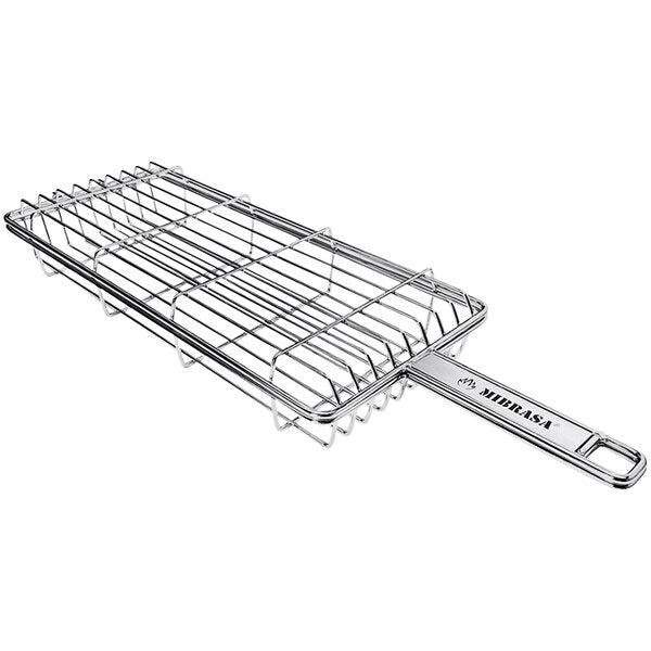 Stainless Steel Wire Long Double Grill Basket -- 2.4" Height